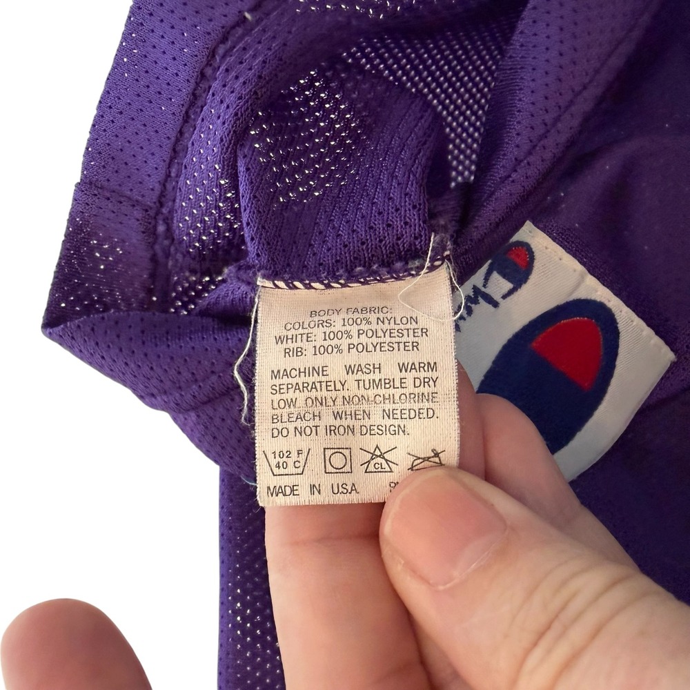 Champion Milwaukee Bucks Glenn Robinson 13 Jersey VTG 90s Purple NBA 40 Medium - Picture 5 of 10